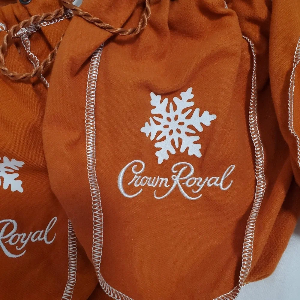 Lot Of 6 Crown Royal Salted Caramel Snowflake Drawstring Bags